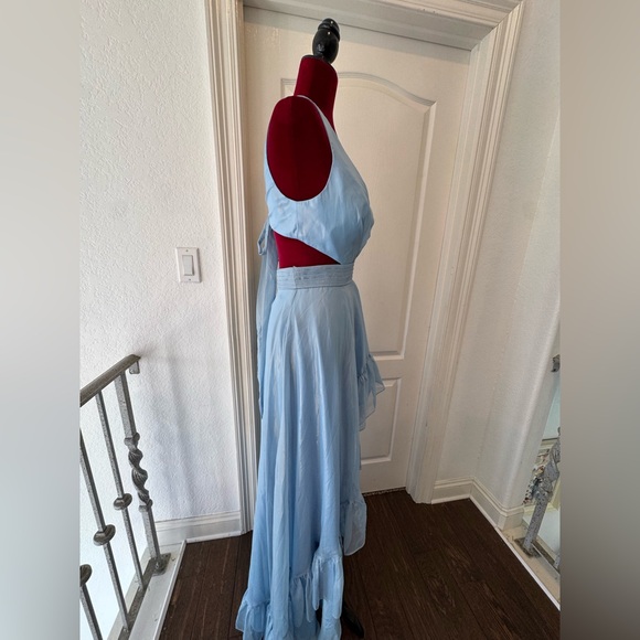 New Mac Duggal Shimmering Blue Ruffle Dress 49526 - Picture 8 of 13